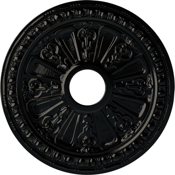 Ekena Millwork Raymond Ceiling Medallion (Fits Canopies up to 5 1/8"), 18 1/8"OD 3 5/8"ID x 1 1/8"P, Black Pearl CM18RABPS - main